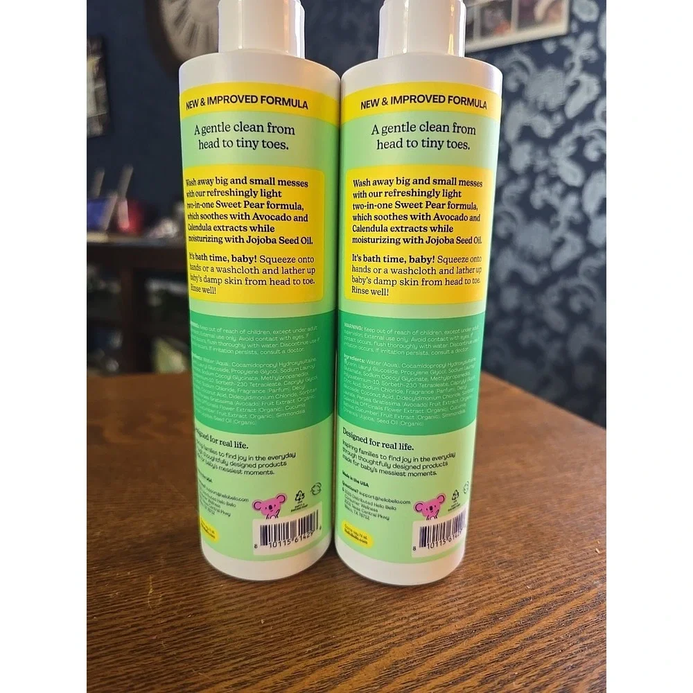 Hello Bello Baby Shampoo &‎ Body Wash - Sweet Pear - 10 floz - Lot of 2 - Sealed